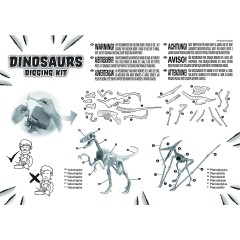 Edu-Toys Grosses 2in1 Dinosaurier Ausgrabungsset mit Werkzeug Velociraptor und Prerodactylus in schwerem Sandblock Большой набор для раскопок динозавров 2 в 1 с инструментами Velociraptor и Prerodactylus в тяжелом песчаном блоке