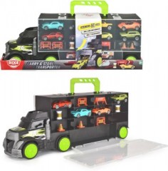 Dickie Toys Small Truck Carry Case mit Rampe im Mitnehmkoffer inkl. 4 Die-Cast-Fahrzeuge Переносной кейс для небольших грузовиков с рампой в переносном кейсе, включая 4 литых автомобиля.