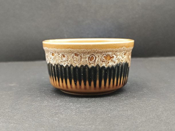 Креманки винтажные в желто-коричневых тонах, керамика, 6 штук, 8.5 х 4.5 см, Франция, 1970-80гг.