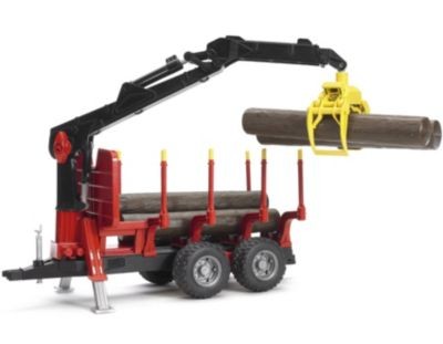 Bruder BRUDER 02252 Ruckeanhanger m. Ladeklappe und Holzgreifer Грузовой прицеп BRUDER 02252 с загрузочным люком и захватом для бревен