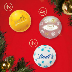 Lindt Frohes Fest Mini Tisch 115g х 5STK, Адвент календарь 2025, 24 сладких сюрприза, 115 грамм x 5 штук