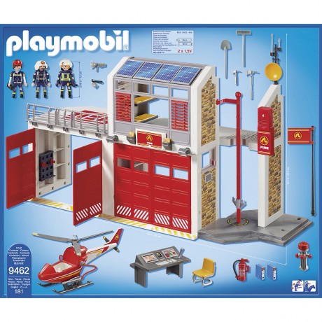 PLAYMOBIL PLAYMOBIL 3er Set: 9468 Feuerwehrmanner mit Loschpumpe + 9466 Feuerwehr-Truck + 9462 Grosse Feuerwache Набор PLAYMOBIL из 3 предметов: 9468 пожарных с пожарным насосом + 9466 пожарная машина + 9462 большая пожарная часть