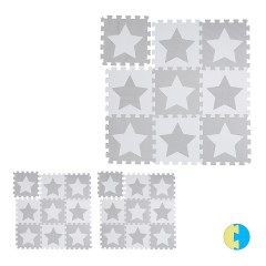 relaxdays 27 x Puzzlematte Sterne weiss-grau 27 x коврик-пазл звезды бело-серый