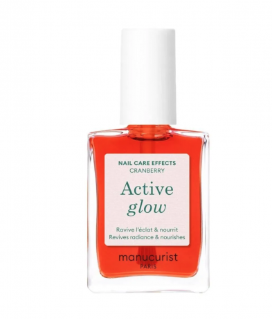 Manucurist Active Glow Raspberry + Cranberry, укрепляющий лак для ногтей с эффектом геля и натурального сияния, клюквенно-красный и ягодно-розовый, уход и укрепление ногтей, 2 х 15 мл