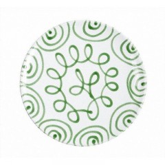 Gmundner Keramik Gmundner Keramik Grungeflammt Speiseteller Cup d: 25 cm / h: 2,8 cm Керамическая тарелка Gmundner с зеленым пламенем, д: 25 см / высота: 2,8 см