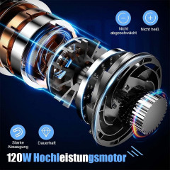 TUABUR TUABUR Akku-Handstaubsauger Kabelloser, wiederaufladbarer tragbarer Handstaubsauger mit 9000 PA, Ausgestattet mit 2000-mA-Akku, 4-in-1-Multifunktions-Handstaubsauger, Geeignet fur Tierhaare, Autoinnenraume, Staub, Buro- und Heimreinigung Schwarz Бе