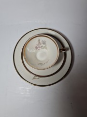 Seltmann Weiden Bavaria Чайное трио с фактурным узором и обильным цветочным рисунком, Германия, 1960-70гг.