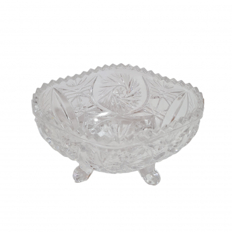 Салатница винтажная Anna Hutte Im Stil на ножках, хрусталь, 13 x 9 x 7,5 см, Германия, 1960-70гг.
