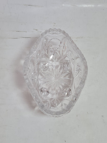 Салатница винтажная Anna Hutte Im Stil на ножках, хрусталь, 13 x 9 x 7,5 см, Германия, 1960-70гг.