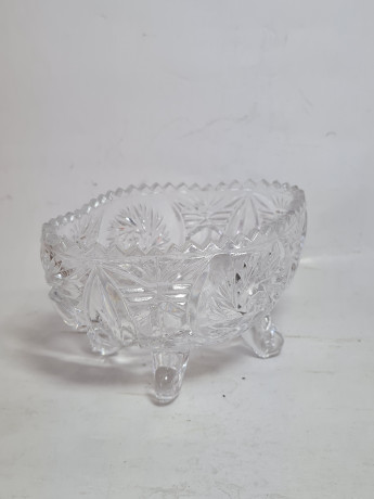 Салатница винтажная Anna Hutte Im Stil на ножках, хрусталь, 13 x 9 x 7,5 см, Германия, 1960-70гг.