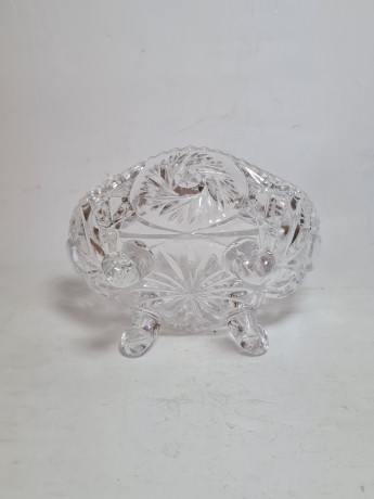 Салатница винтажная Anna Hutte Im Stil на ножках, хрусталь, 13 x 9 x 7,5 см, Германия, 1960-70гг.