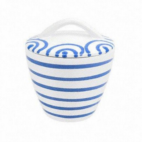 Gmundner Keramik Gmundner Keramik Blaugeflammt Zuckerdose Gourmet d: 9 cm / h: 10,5 cm Керамическая сахарница Gmundner с синим пламенем для гурманов d: 9 см / высота: 10,5 см