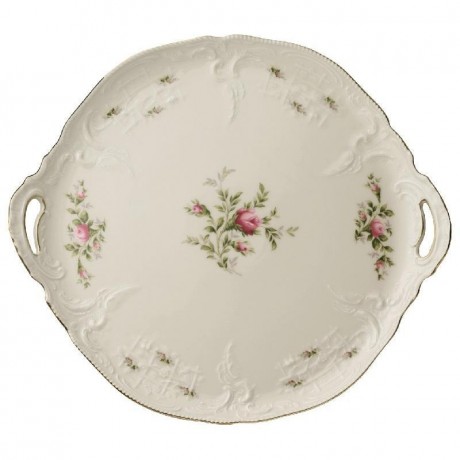 Rosenthal Rosenthal Sanssouci Elfenbein Moosrose neu Tortenplatte 32 cm Rosenthal Sanssouci слоновая кость моховая роза новая подставка для торта 32 см