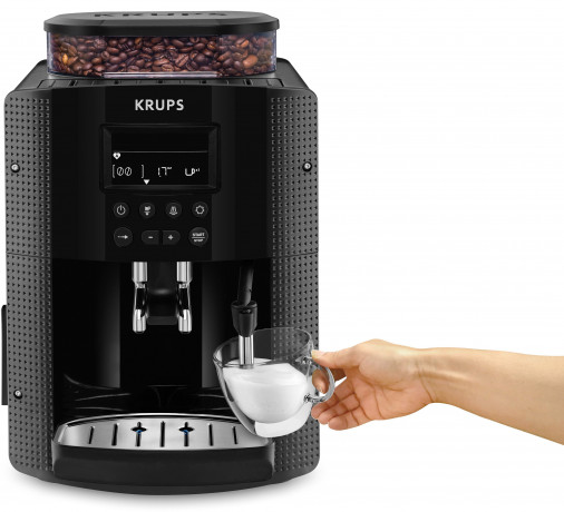 Krups Krups Kaffeevollautomat EA8150, Arabica Display, LCD-Display, Speichermodus, Dampfduse fur Cappuccino  Полностью автоматическая кофемашина Krups EA8150, дисплей арабика, ЖК-дисплей, режим памяти, паровая насадка для капучино
