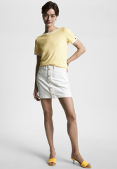 Tommy Hilfiger STRIPE Print T-shirt vivid yellow  ecru breton stp ПОЛОСКА Футболка с принтом ярко-желтый экрю бретон stp