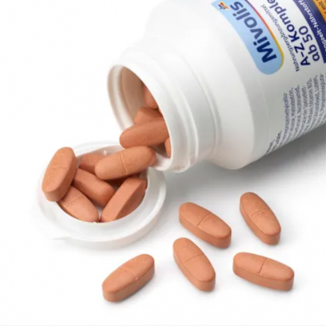 Mivolis A-Z Komplett Depot ab 50 Tabletten 2st, Комплексные витамины против старения От А до Z Komplett, для людей старше 50 лет, 100 шт х 2 упаковки