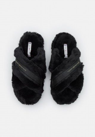 Tommy Hilfiger HOME SLIPPERS WITH STRAPS Slippers black ДОМАШНИЕ ТАПОЧКИ С РЕМНЯМИ Тапочки черный
