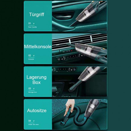 MOUTEN MOUTEN Akku-Handstaubsauger Kabelloser, wiederaufladbarer tragbarer Handstaubsauger mit 12000PA, Kabelloser Autostaubsauger, Waschbarer HEPA-Filter: Fortschrittliches Doppelfilter fur effiziente Reinigung. Grun Беспроводной ручной пылесос MOUTEN Бе