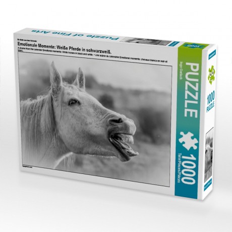 CALVENDO Puzzle CALVENDO Puzzle Emotionale Momente: Weisse Pferde in schwarzweiss. Пазл CALVENDO Пазл Эмоциональные моменты: белые лошади в черно-белом.