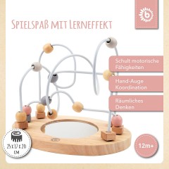 bieco Motorikwurfel Motorikschleife Lernspielzeug Holz Wurfel Motorik Spielzeug Baby Motorikwurfel Куб моторных навыков Кубик двигательных навыков Петля Обучающая игрушка Деревянный куб Двигательные навыки Игрушка Детский куб моторных навыков
