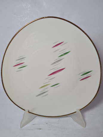 Тарелка сервировочная винтажная Winterling Roslau необычной формы с яркими мазками, фарфор, 29 см, Германия, 1960-70гг.