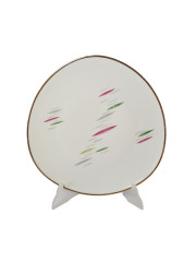 Тарелка сервировочная винтажная Winterling Roslau необычной формы с яркими мазками, фарфор, 29 см, Германия, 1960-70гг.