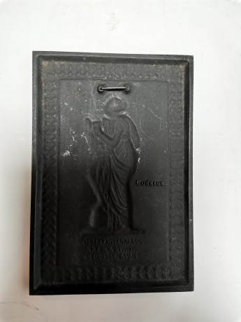 Buderus, Будерус Декоративная бронзовая настенная плитка "Муза танца Терпсихора, 14см х 10см, Германия 1983