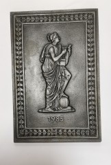 Buderus, Будерус Декоративная бронзовая настенная плитка "Муза танца Терпсихора, 14см х 10см, Германия 1983