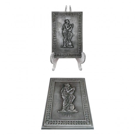 Buderus, Будерус Декоративная бронзовая настенная плитка "Муза танца Терпсихора, 14см х 10см, Германия 1983