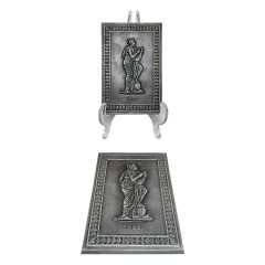 Buderus, Будерус Декоративная бронзовая настенная плитка "Муза танца Терпсихора, 14см х 10см, Германия 1983