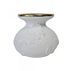 Ваза винтажная Royal KPM Bavaria, белая с золотистой каймой, фарфор, ручная работа, 9 см, Германия, 1970-80гг.