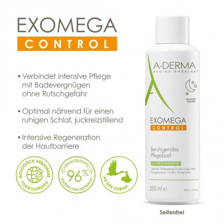 A-DERMA EXOMEGA CONTROL Pflegebad hautberuhigend  Ванна для ухода EXOMEGA CONTROL успокаивает кожу