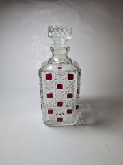 Luminarc Набор для виски: графин с пробкой 10см x 24см и 5 бокалов для виски 8.5см x 9см, Франция, 1970-80гг.