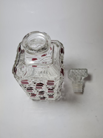 Luminarc Набор для виски: графин с пробкой 10см x 24см и 5 бокалов для виски 8.5см x 9см, Франция, 1970-80гг.