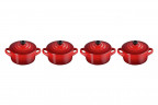 Le Creuset LE CREUSET Mini-Cocotte 4er-Set rot LE CREUSET мини-кокотки, набор из 4 шт.