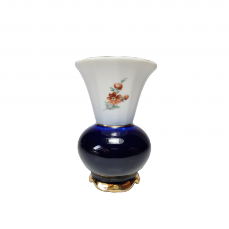 Thuringen Вазочка сине-белый фарфор с цветочным рисунком, 8 x 5,5 см, Германия, 1960-70гг.