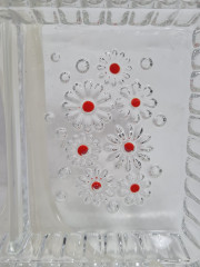 Поднос винтажный Walther Glas с ручками, стекло, 25.5 х 15 см, Германия, 1970-80гг.