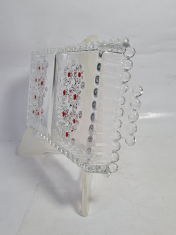 Поднос винтажный Walther Glas с ручками, стекло, 25.5 х 15 см, Германия, 1970-80гг.