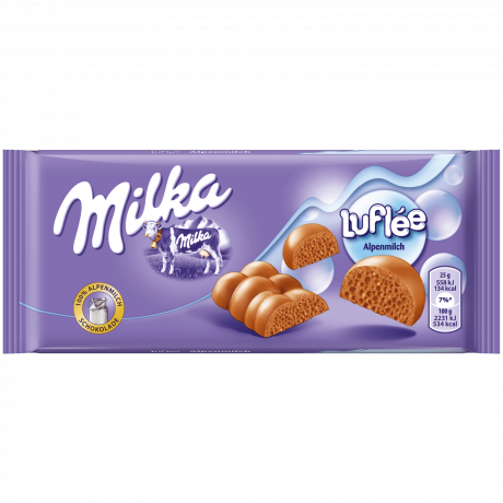 Milka Luflee Schoko Tafel Альпийский молочный шоколад 100г