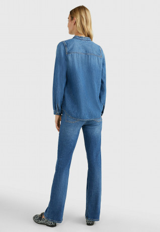 Tommy Hilfiger RUFFLED COLLAR REGULAR FIT OVER Button-down blouse paty RFFLED COLLAR REGULAR FIT OVER Блузка на пуговицах пати