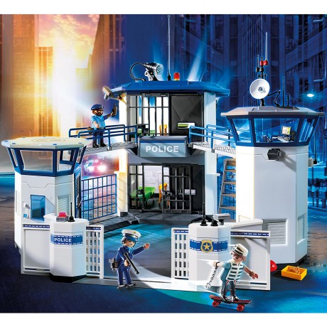 PLAYMOBIL PLAYMOBIL 3er Set: 6878 Polizei-Strassensperre + 6873 Polizei-Einsatzwagen + 6872 Polizei-Kommandozentrale mit Gefangnis Набор PLAYMOBIL из 3 предметов: 6878 полицейский блокпост + 6873 полицейская машина + 6872 полицейский командный пункт с тюр
