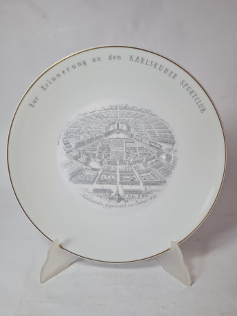 Rosenthal Декоративная фарфоровая тарелка "В память о спортивном клубе Карлсруэ", 27 x 3 см, Германия, 1960-70гг.