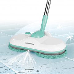 CLEANmaxx CLEANmaxx Akku-Wischmopp Akku-Spray-Mopp, 30 W, 360° Rotation turkis/weiss  Беспроводная швабра CLEANmaxx, беспроводная швабра с распылителем, 30 Вт, вращение на 360°, бирюзовый/белый