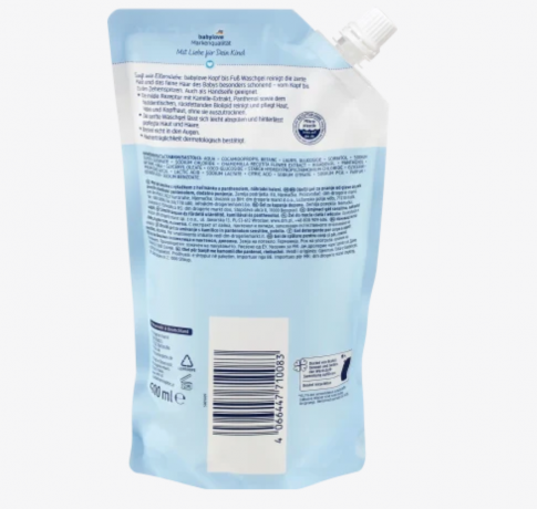 babylove Baby Kopf bis Fub Waschgel Nachfullpack, 500 ml Сменный блок геля для мытья малышей «От головы до ног», 500 мл, 500 мл