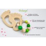 glucksWunder Holz Greifling Beissring Babyfusschen mit Geschenkverpackung Деревянное кольцо для прорезывания зубов детские ножки с подарочной коробкой
