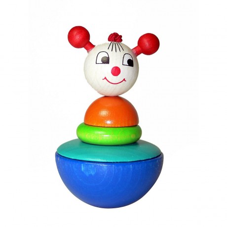 HESS Holzspielzeug Stehaufmannchen Raupe Деревянная игрушка стоячая гусеница