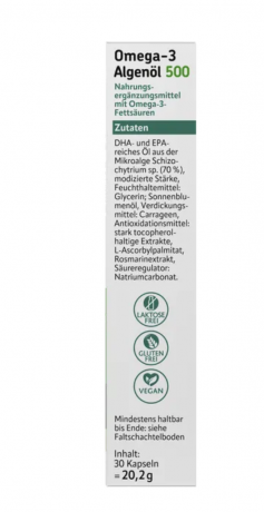 altapharma Omega-3 Algenol Капсулы c EPA и DHA из масла микроводоросли, веганские, 30шт