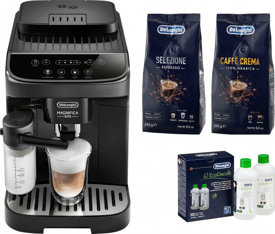 De'Longhi De'Longhi Kaffeevollautomat Magnifica Evo ECAM290.51.B, mit LatteCrema Milchsystem, inkl. Pflegeset im Wert von € 31,99 UVP  Полностью автоматическая кофемашина De'Longhi Magnifica Evo ECAM290.51.B, с системой приготовления молока LatteCrema, вк