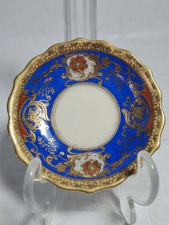 Блюдце винтажное Meito Porzellan, кобальт / золото, 2 шт., фарфор, 9 см, Италия, 1970-80гг.