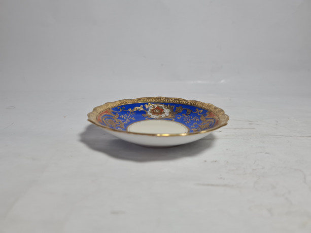 Блюдце винтажное Meito Porzellan, кобальт / золото, 2 шт., фарфор, 9 см, Италия, 1970-80гг.